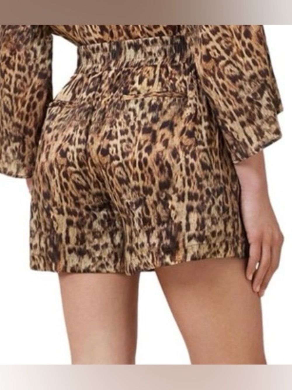 NWT All Saints Leopard Print High-Waist Shorts - Picture 3 of 10